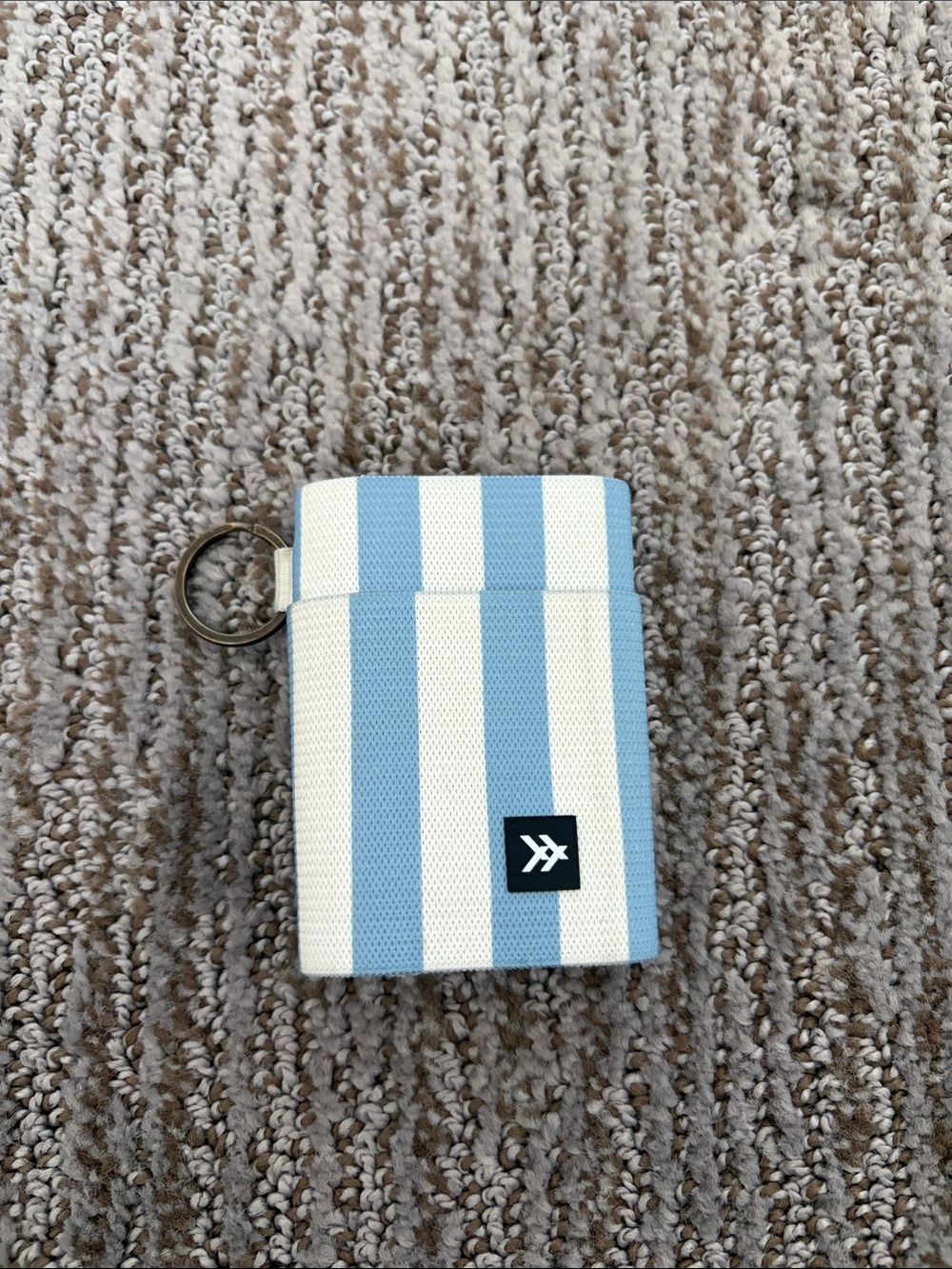 Thread blue and white strip wallet keychain